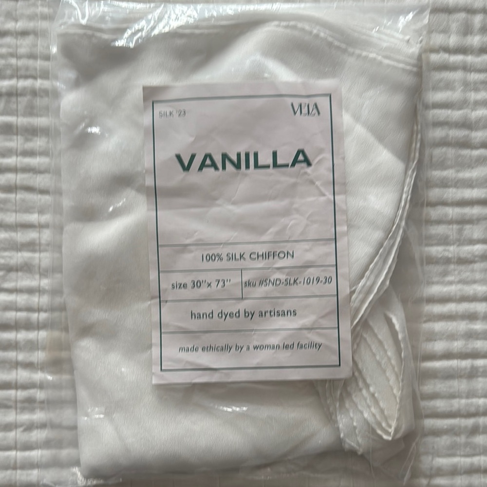 VIA Vanilla Silk Chiffon Scarf